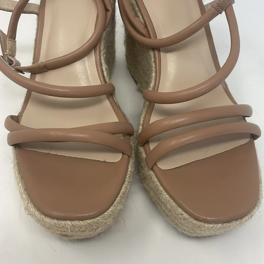 BP Nude Platform Heel Espadrille Sandals Size 8.5 Excellent Condition - Picture 8 of 13